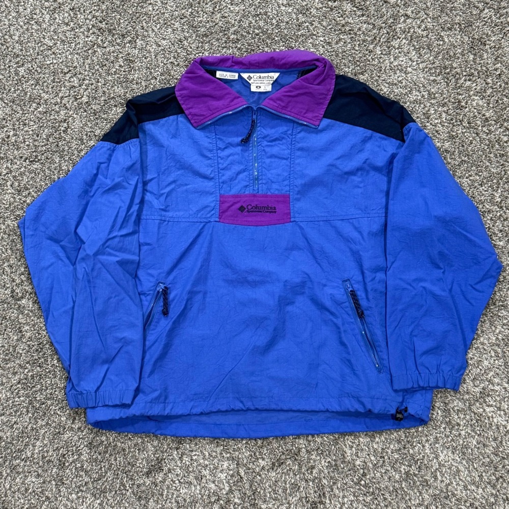 Vintage 90s Columbia Sportswear Anorak Jacket Womens M Colorblock Windbreaker